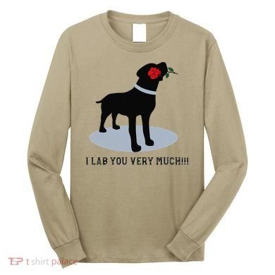 'I Lab You Very Much' Valentine's Day Black Labrador Long Sleeve Shirt