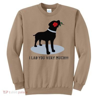 'I Lab You Very Much' Valentine's Day Black Labrador Sweatshirt