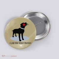 'I Lab You Very Much' Valentine's Day Black Labrador Button thumb 0