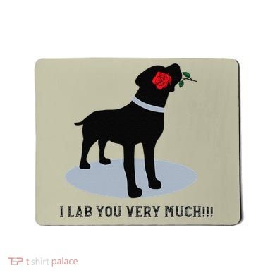 'I Lab You Very Much' Valentine's Day Black Labrador Mousepad