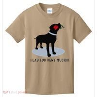 'I Lab You Very Much' Valentine's Day Black Labrador Kids T-Shirt thumb 0