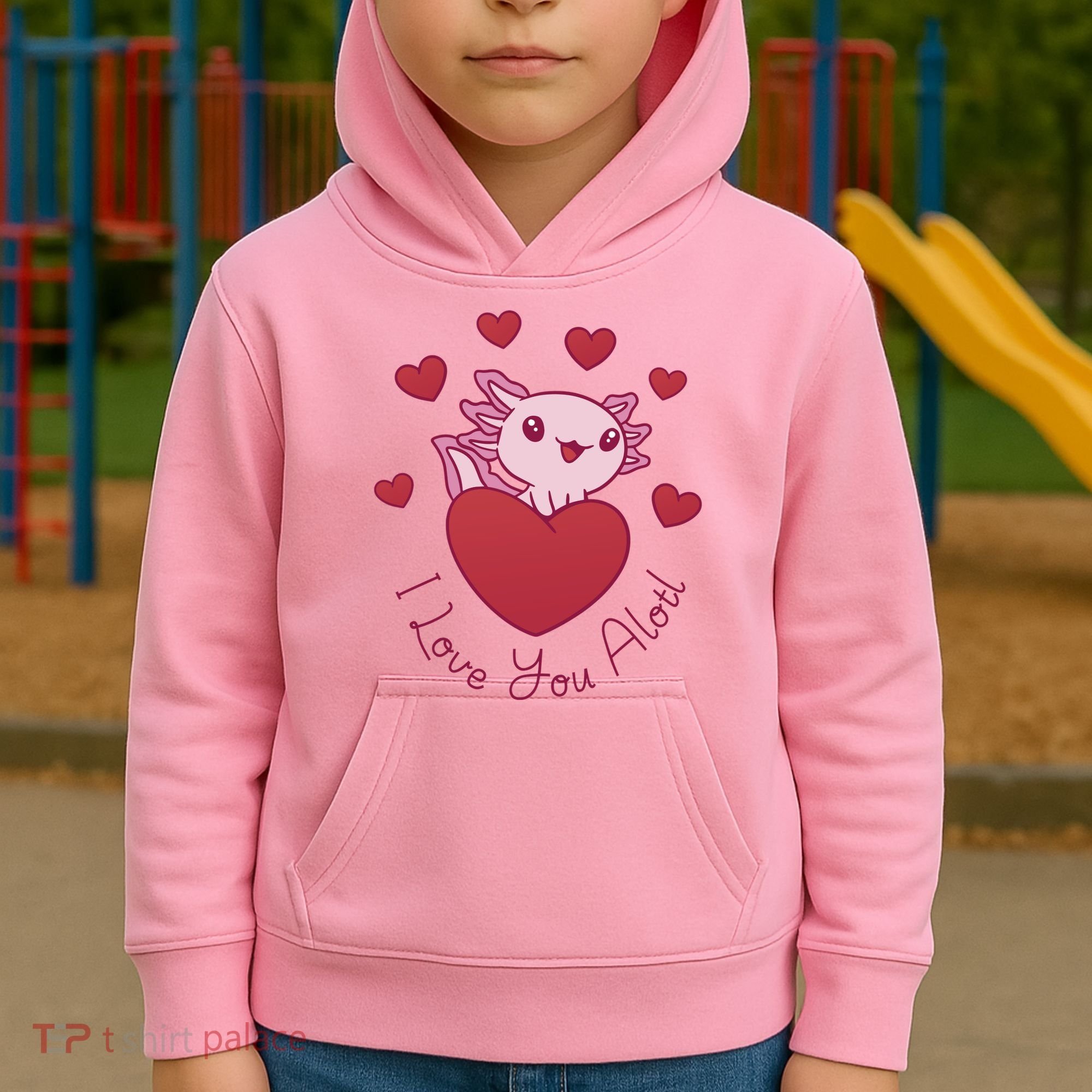 I Love You Alotl Valentines Day Kids Hoodie