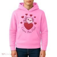 I Love You Alotl Valentines Day Kids Hoodie thumb 4