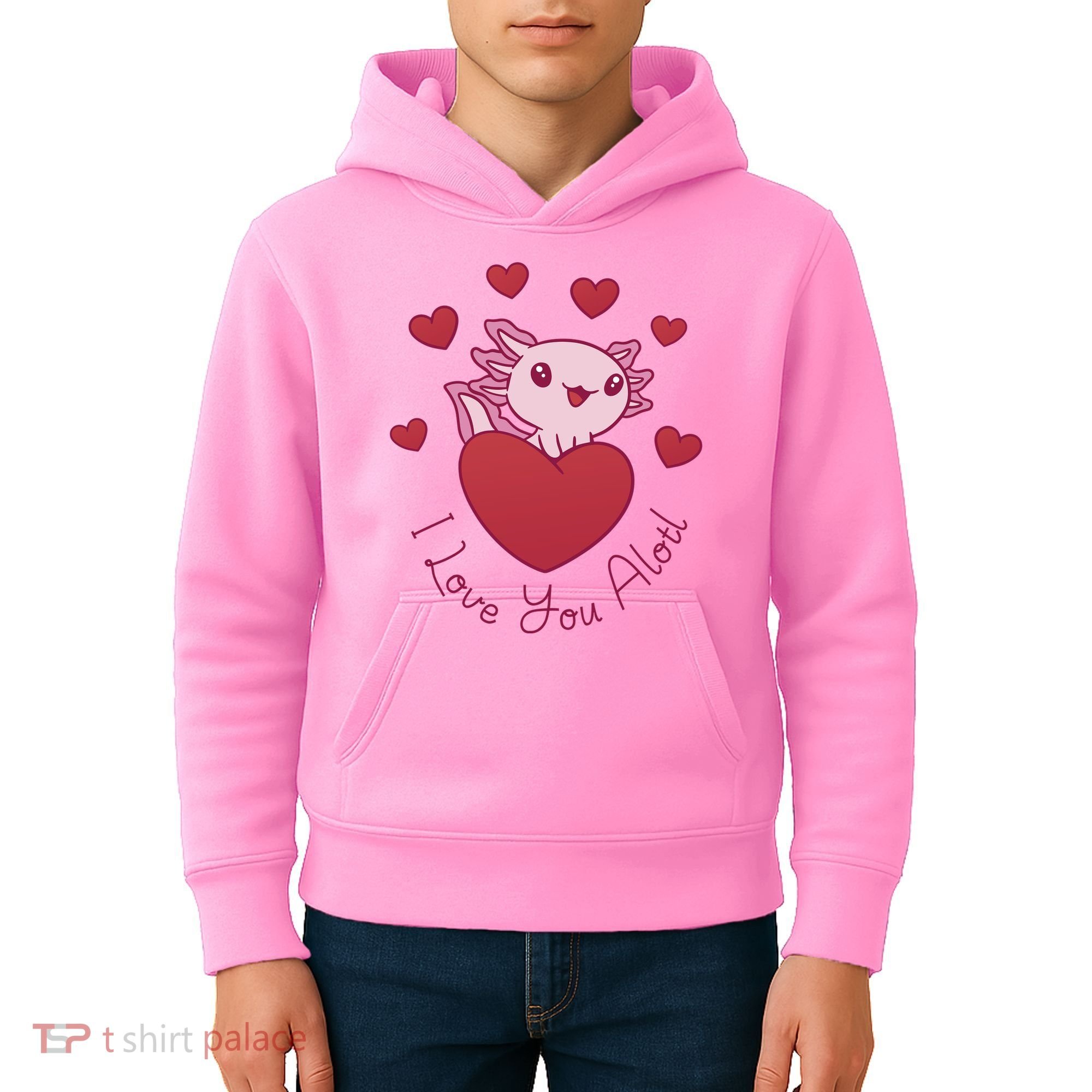 I Love You Alotl Valentines Day Kids Hoodie