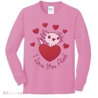 I Love You Alotl Valentines Day Kids Long Sleeve Shirt thumb 0