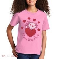 I Love You Alotl Valentines Day Kids T-Shirt thumb 2