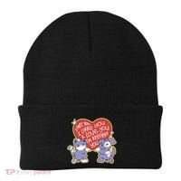 I Love You Heart Quote Cute Gift Beanie thumb 0