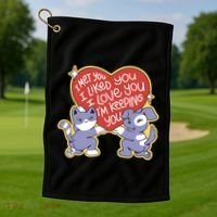 I Love You Heart Quote Cute Gift Golf Towel thumb 1