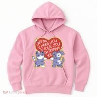 I Love You Heart Quote Cute Gift Hoodie thumb 0