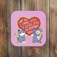 I Love You Heart Quote Cute Gift Coaster thumb 0