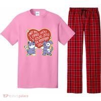 I Love You Heart Quote Cute Gift Pajama Set thumb 0