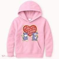 I Love You Heart Quote Cute Gift Kids Hoodie thumb 0