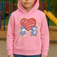 I Love You Heart Quote Cute Gift Kids Hoodie thumb 2