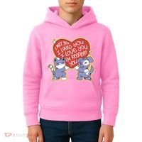 I Love You Heart Quote Cute Gift Kids Hoodie thumb 4