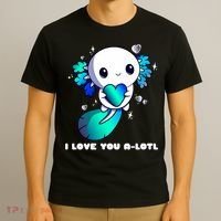 I Love You A-Lotl, Axolotl Valentines Day Cute Kawaii Gift T-Shirt thumb 3