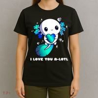 I Love You A-Lotl, Axolotl Valentines Day Cute Kawaii Gift T-Shirt thumb 4