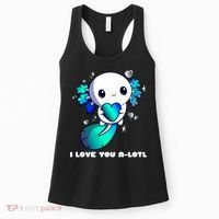 I Love You A-Lotl, Axolotl Valentines Day Cute Kawaii Gift Women's Tank Top thumb 0