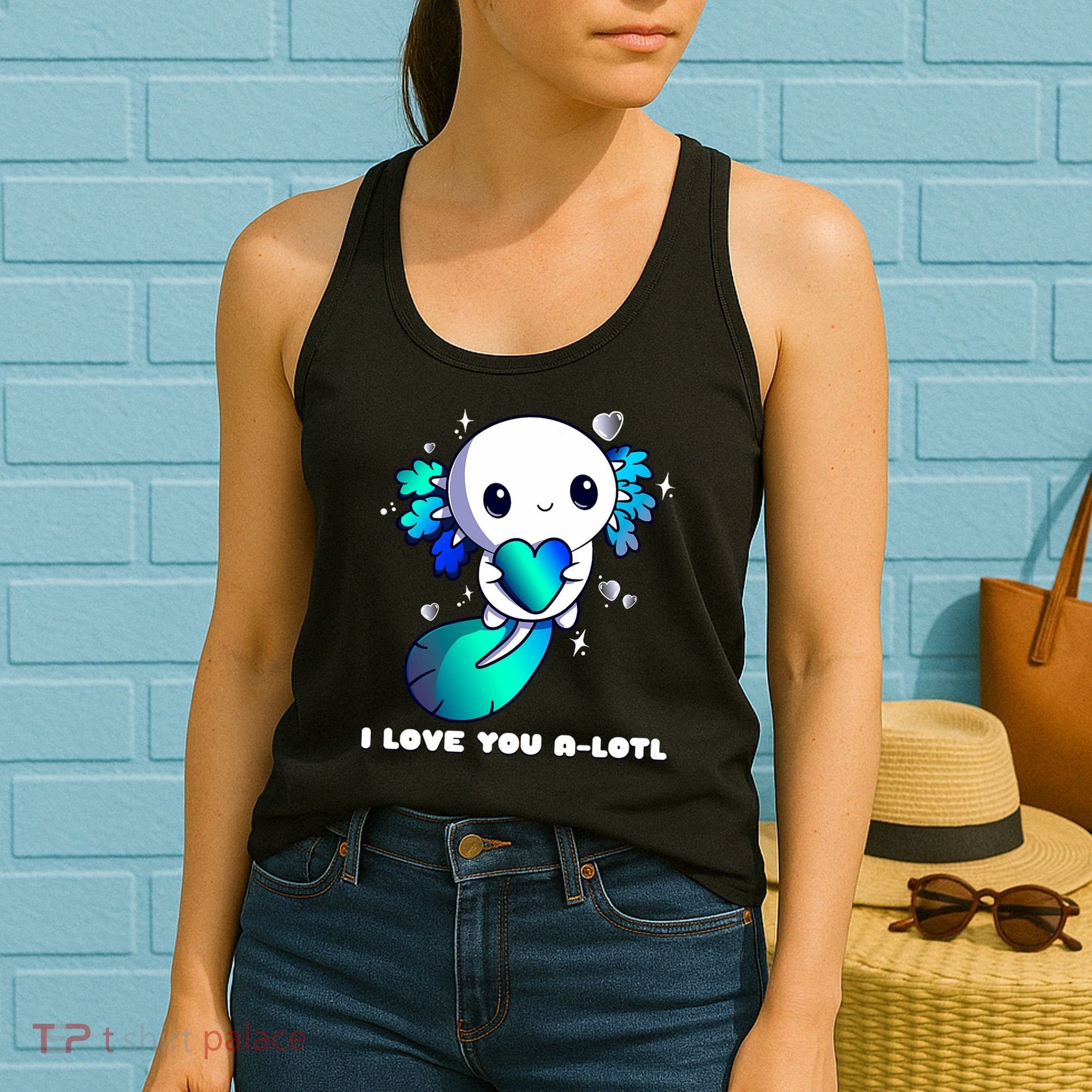 I Love You A-Lotl, Axolotl Valentines Day Cute Kawaii Gift Women's Tank Top