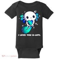 I Love You A-Lotl, Axolotl Valentines Day Cute Kawaii Gift Baby Bodysuit thumb 0