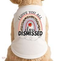 I Love You All Class Dismissed Rainbow Teacher Gift Doggie Tank thumb 0