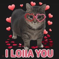 I Love You Oiia Cat Funny Spinning Cat Valentines Day Gift USA-Made Doggie Bandana thumb 2