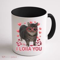 I Love You Oiia Cat Funny Spinning Cat Valentines Day Gift Coffee Mug thumb 1