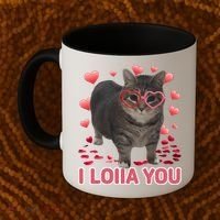I Love You Oiia Cat Funny Spinning Cat Valentines Day Gift Coffee Mug thumb 2