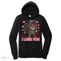 I Love You Oiia Cat Funny Spinning Cat Valentines Day Gift Women's Hoodie thumb 0