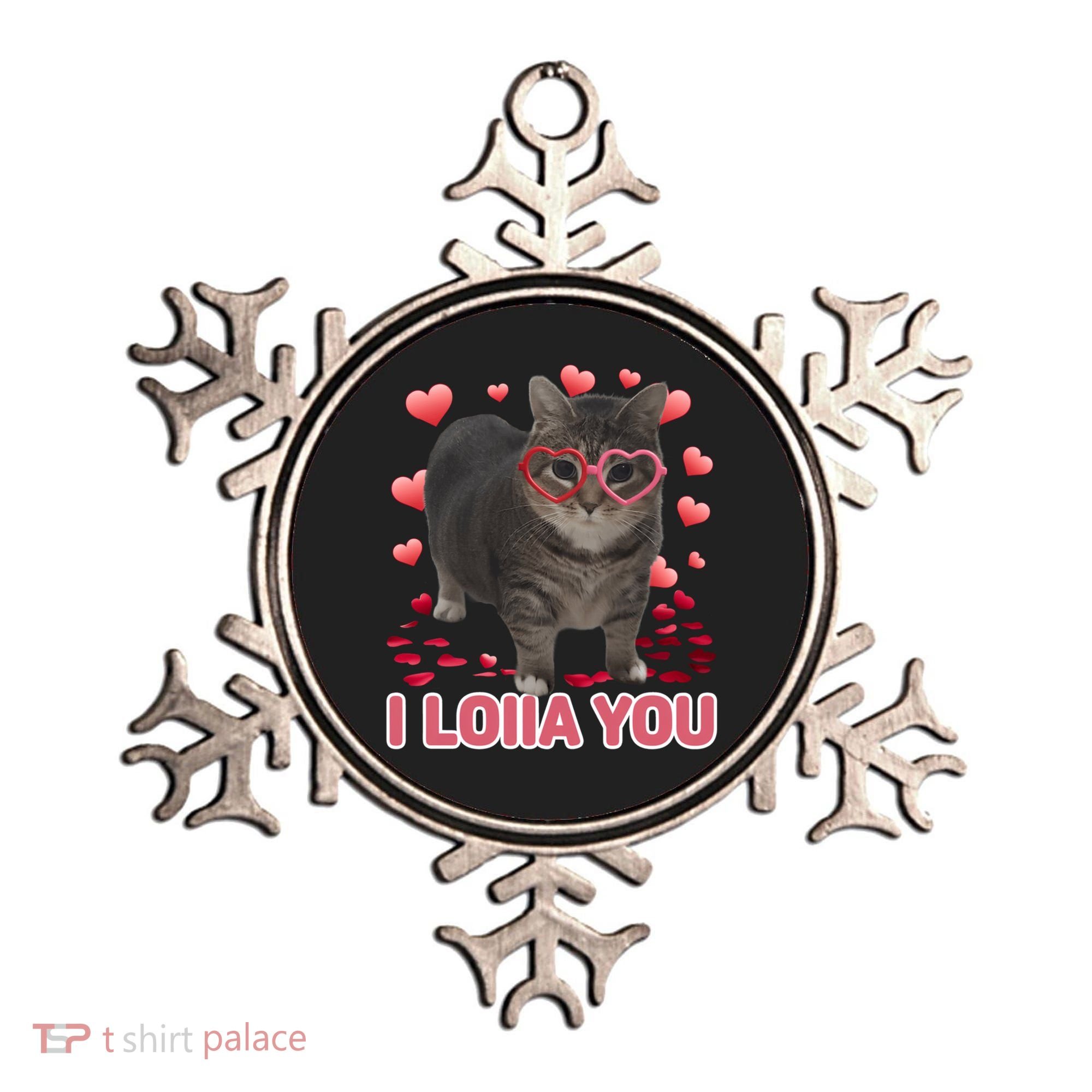 I Love You Oiia Cat Funny Spinning Cat Valentines Day Gift Ornament