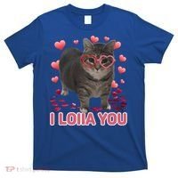 I Love You Oiia Cat Funny Spinning Cat Valentines Day Gift T-Shirt thumb 0
