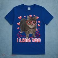 I Love You Oiia Cat Funny Spinning Cat Valentines Day Gift T-Shirt thumb 5