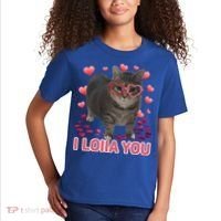 I Love You Oiia Cat Funny Spinning Cat Valentines Day Gift Kids T-Shirt thumb 2