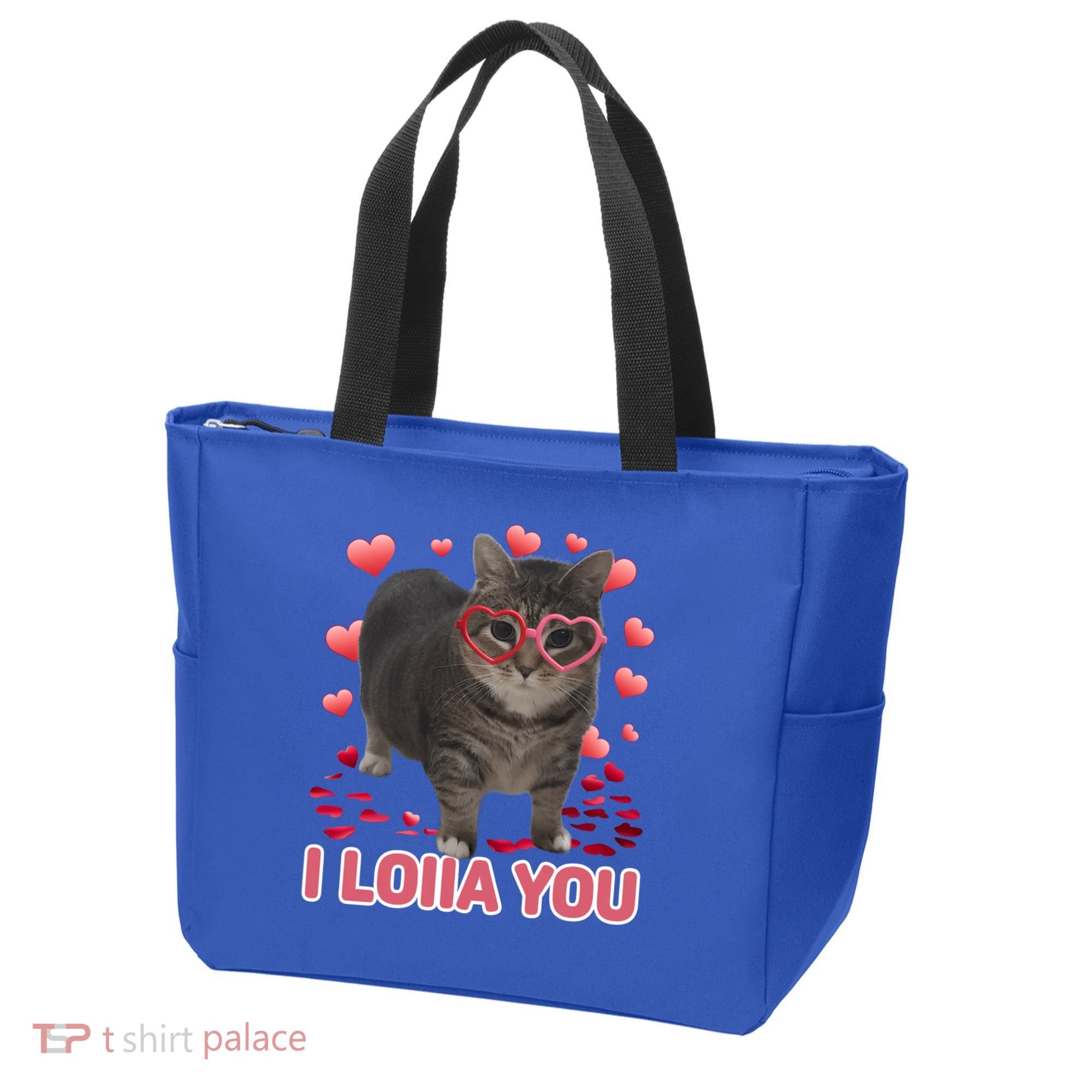 I Love You Oiia Cat Funny Spinning Cat Valentines Day Gift Tote Bag