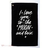 I Love You To The Moon And Back Cute Romantic Golf Towel thumb 0
