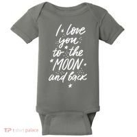 I Love You To The Moon And Back Cute Romantic Baby Bodysuit thumb 0