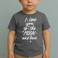 I Love You To The Moon And Back Cute Romantic Toddler T-Shirt thumb 2