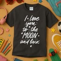 I Love You To The Moon And Back Cute Romantic Kids T-Shirt thumb 3