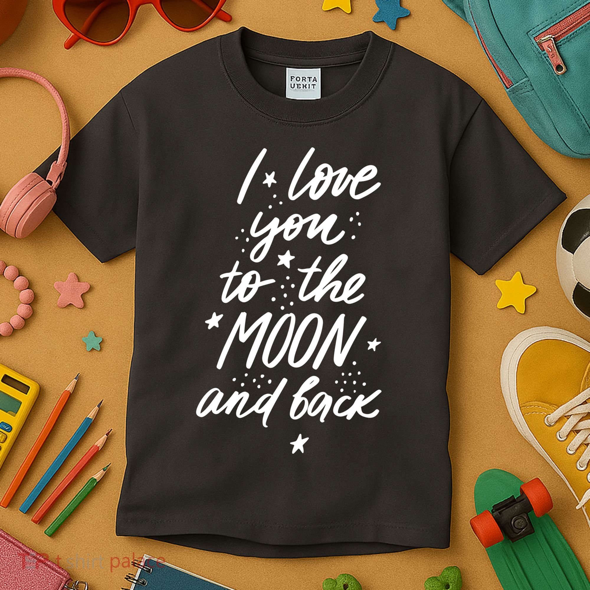 I Love You To The Moon And Back Cute Romantic Kids T-Shirt
