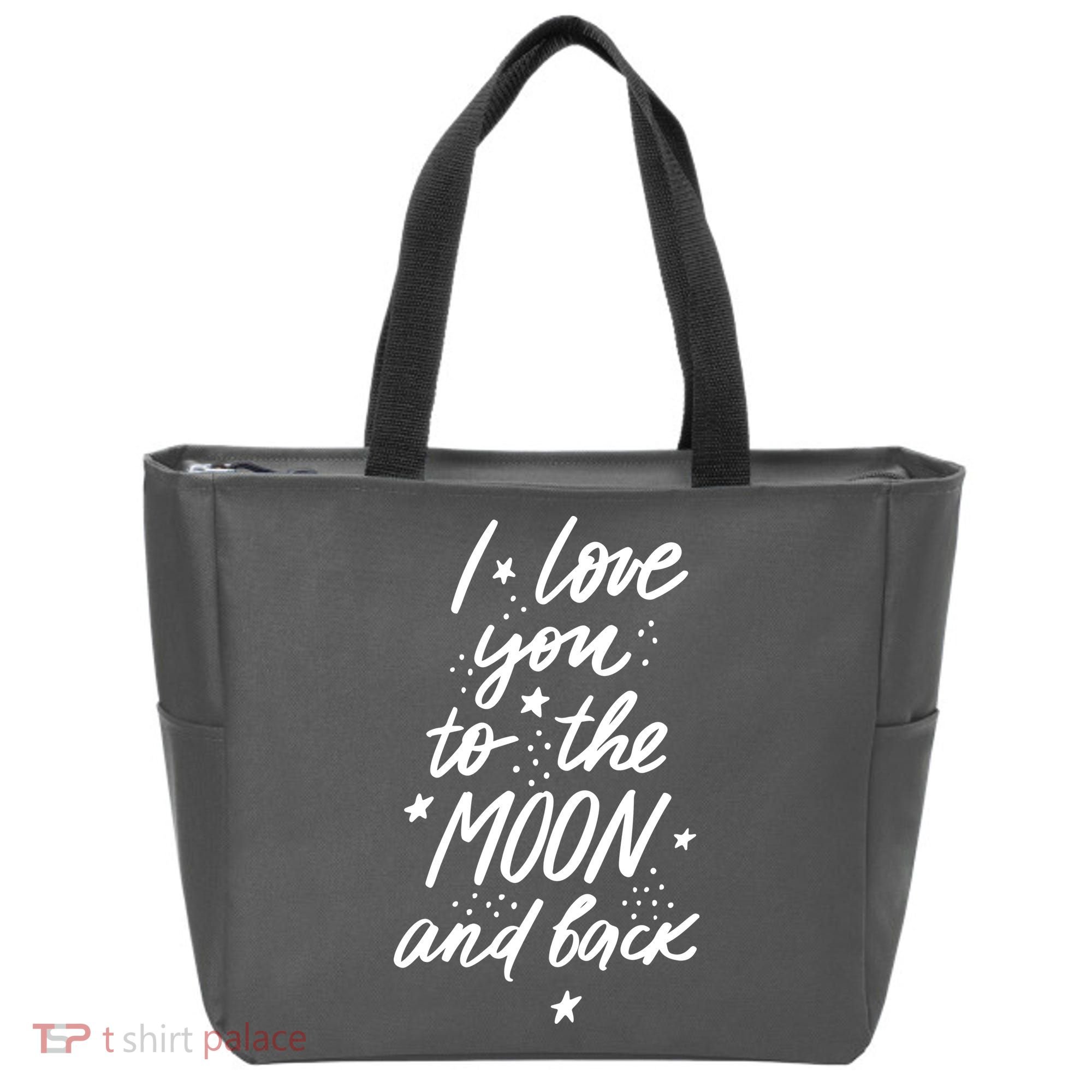 I Love You To The Moon And Back Cute Romantic Tote Bag