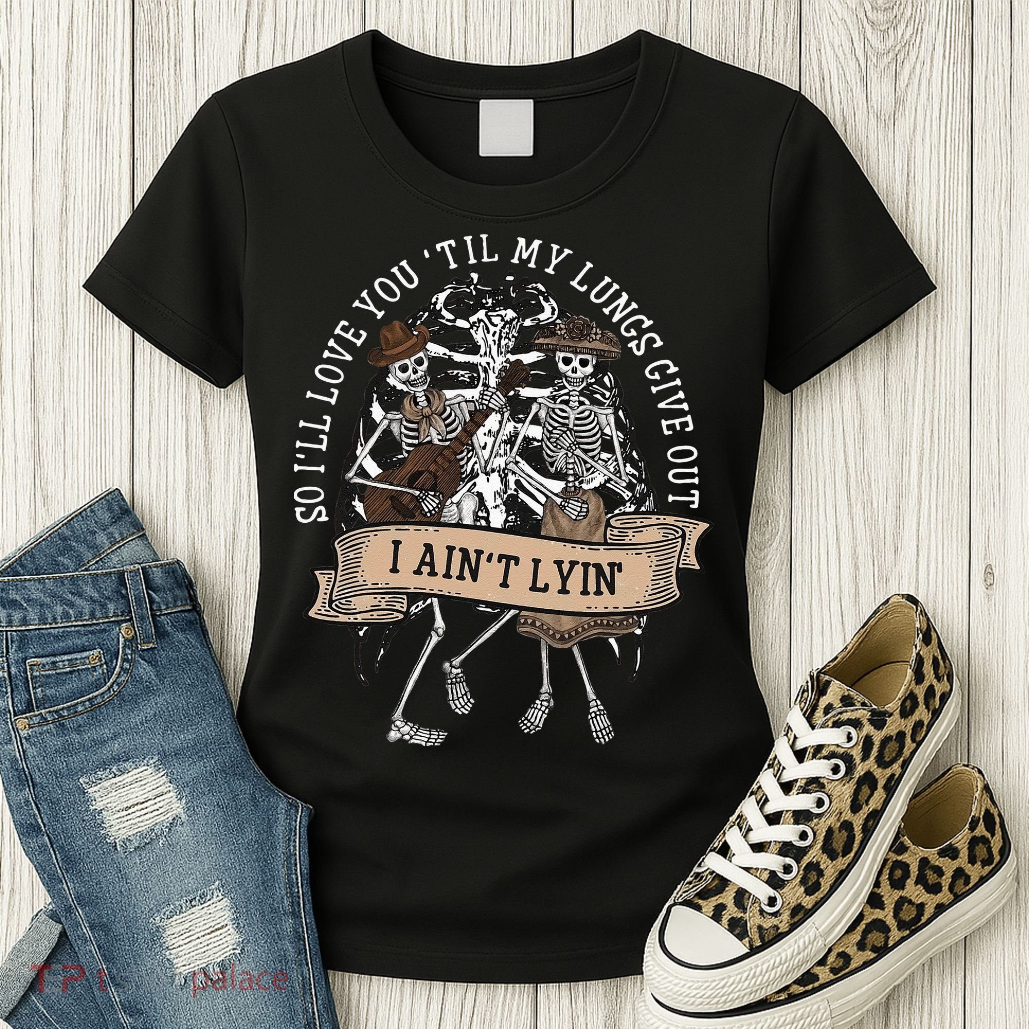 Ill Love You Till My Lungs Give Out A Aint Line Western Women's T-Shirt