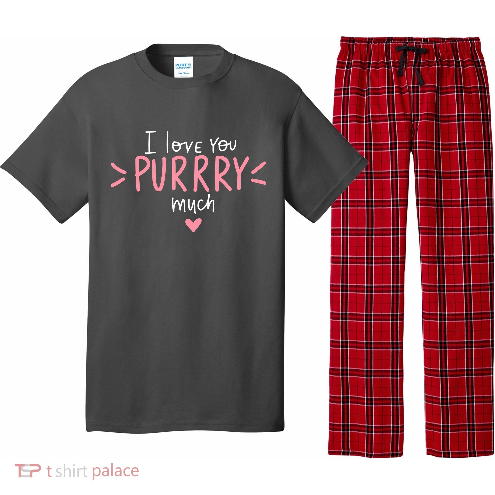 I Love You Purry Much Cute Gift Pajama Set