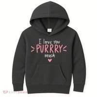I Love You Purry Much Cute Gift Kids Hoodie thumb 0