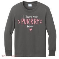I Love You Purry Much Cute Gift Kids Long Sleeve Shirt thumb 0