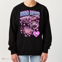 I Love You Moo Deng Cute Funny Hippo Women's Sweatshirt thumb 0
