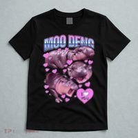 I Love You Moo Deng Cute Funny Hippo T-Shirt thumb 5