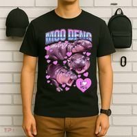 I Love You Moo Deng Cute Funny Hippo T-Shirt thumb 6