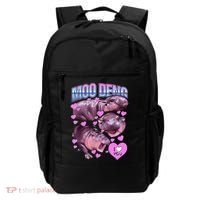 I Love You Moo Deng Cute Funny Hippo Backpack thumb 0