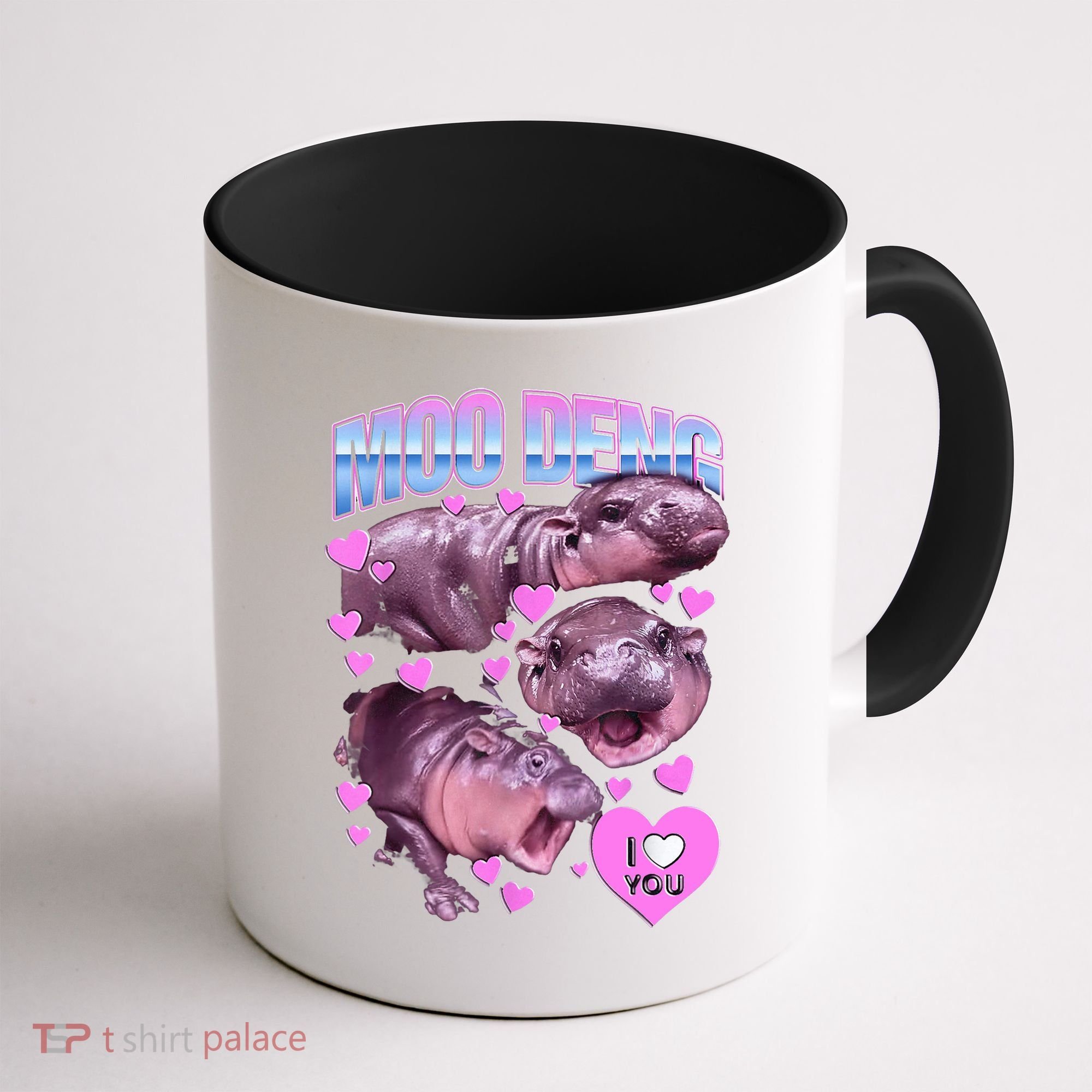 I Love You Moo Deng Cute Funny Hippo Coffee Mug