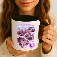 I Love You Moo Deng Cute Funny Hippo Coffee Mug thumb 3