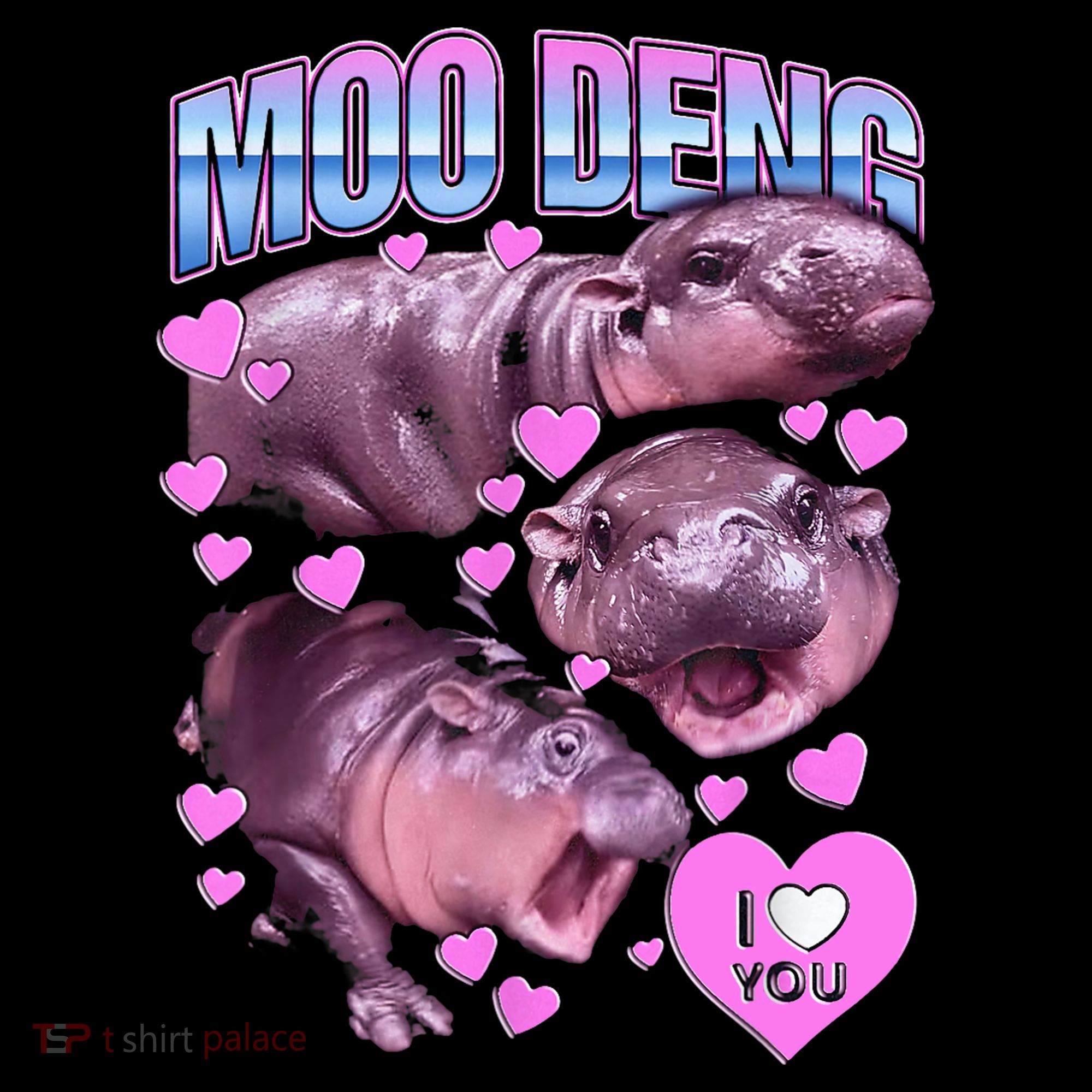 I Love You Moo Deng Cute Funny Hippo Coffee Mug